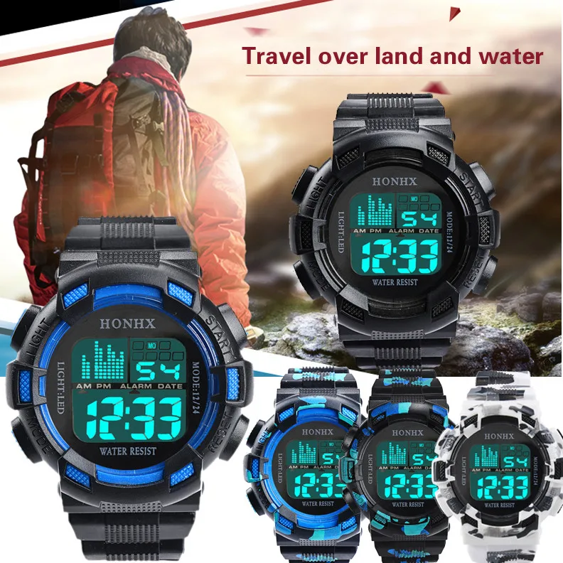 Fashion Mens Digital LED Watches Analog Quartz Alarm Date Sports Wrist Watch Student casual party skirt new erkek kol saati 03* | Наручные