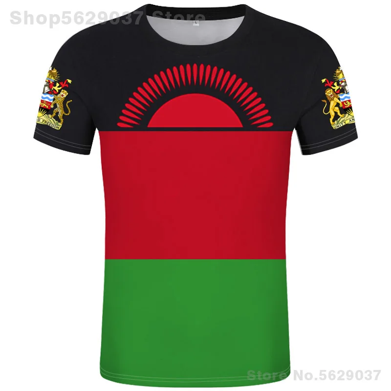 Malawi T Shirt Diy Free Custom Flexible Name Number Mwi T-shirt Nation Flag Mw Malawian Country College Print Photo Logo Clothes