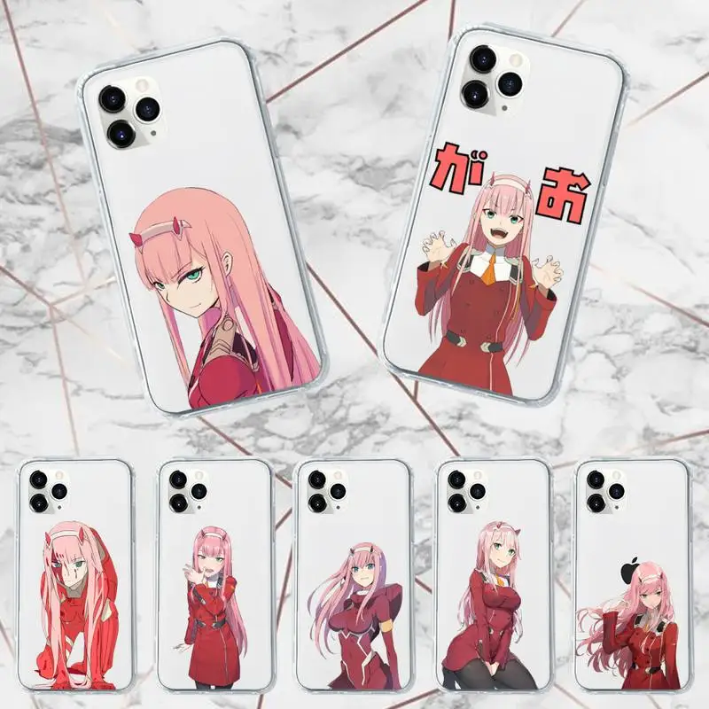 

DARLING in the FRANXX ZERO TWO Phone Case Transparent for iPhone 7 8 11 12 13 mini pro X XS XR MAX Plus