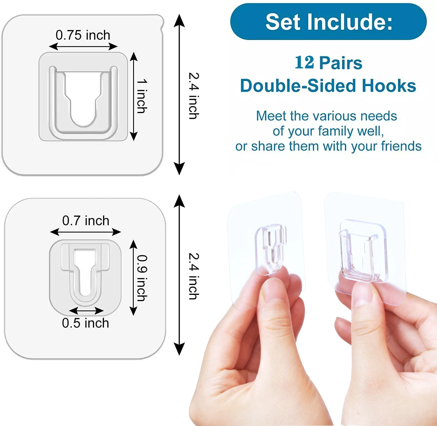 

Double-Sided Adhesive Wall Hooks Hanger Wall Storage Holder Suction Cup Sucker Transparent Hooks For Kitchen Bathroom