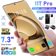 Smartphone 11T Pro, Version globale, téléphone portable, android 12.0, plein écran 7.3 pouces, batterie 7300mah, Original  (2)