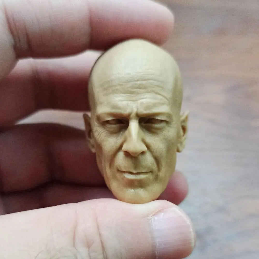 

Hot Sales 1/6th Male Superstar Bruce Willis Head Sculpture White Unpainted Model For Usual 12 inch Doll Collection DIY