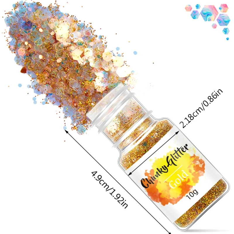 

13MC 12/18/24 Colors Chunky Glitter Sequins Mixed Flake Set Eyeshadow Body Face Decor