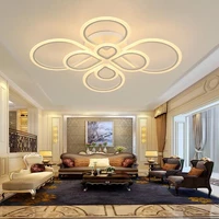 whiteblack finished chandeliers led circle modern ceiling chandelier lighting lustres for living room acrylic lampara de techo