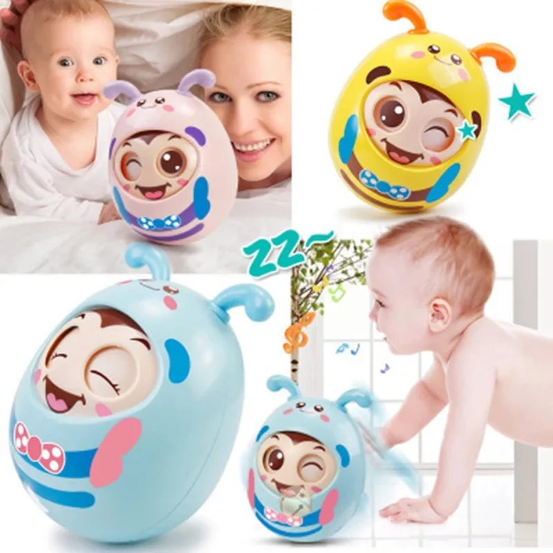 

Baby Rattle Mobile Doll Bell Blink Eyes Tumbler Silicon Teether Toy Fun For Newborns Gift Baby 0-12 Months Toys Cute Toys Child