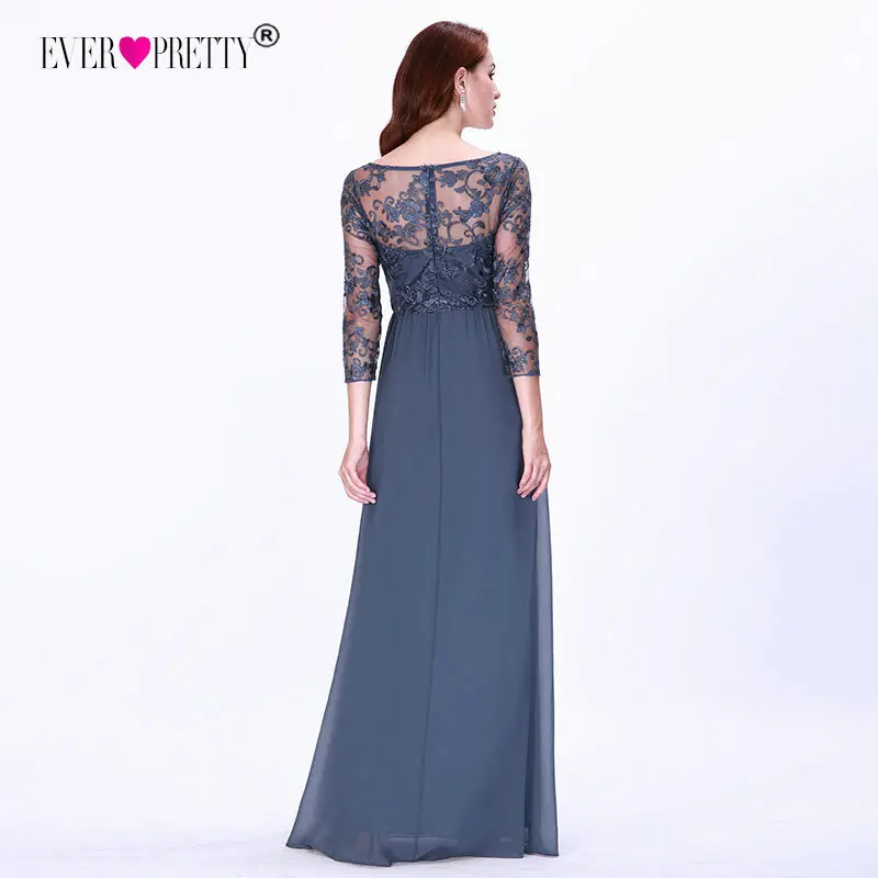 Сексуальные вечерние платья с длинным рукавом Ever Pretty EZ07633 женские Дешевые Кружевные Аппликации с v-образным вырезом Формальные Элегантные вечерние платья