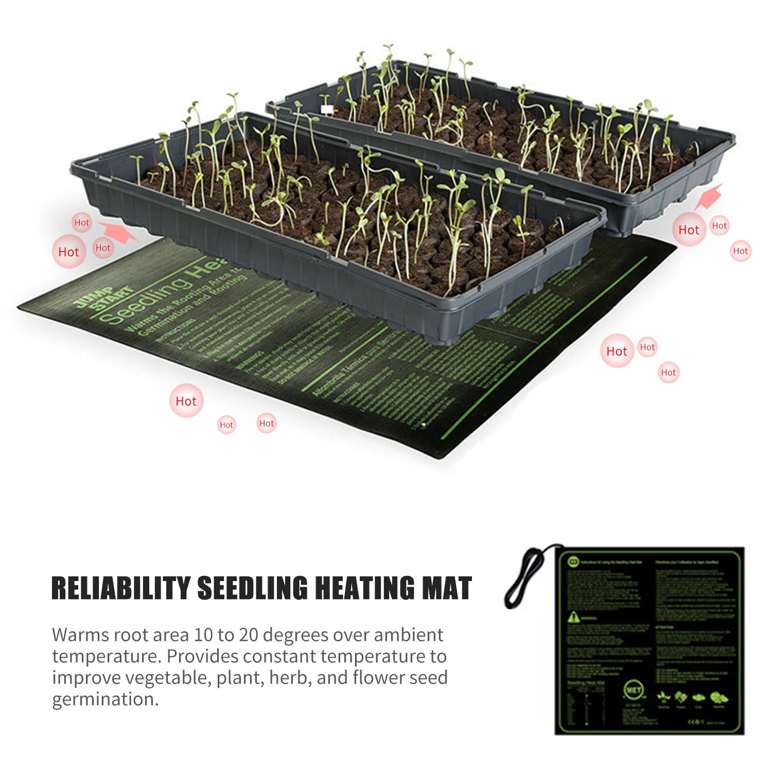 Стартовый коврик для рассады 45 Вт из США/ЕС/Великобритании выращивания семян