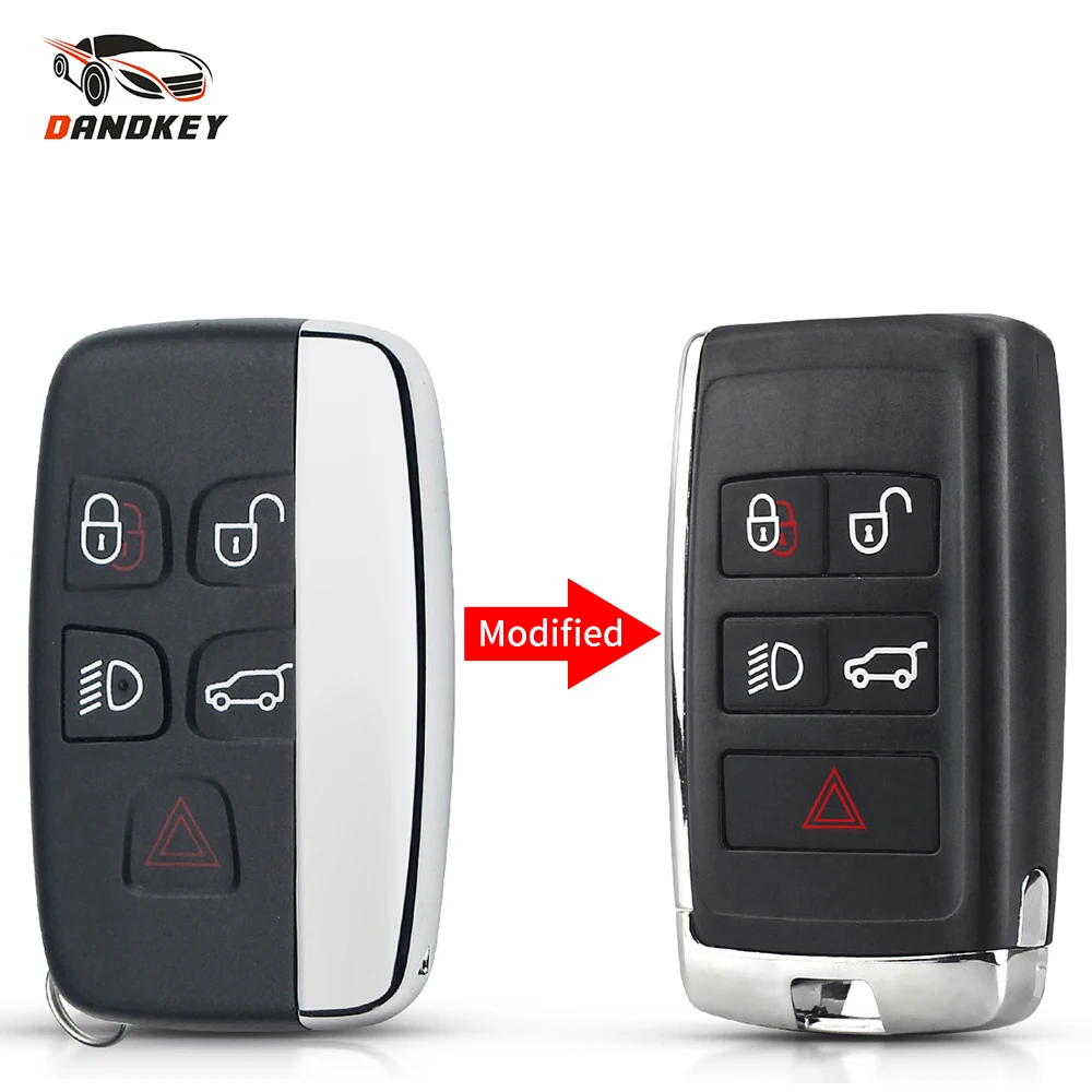 

Dandkey 10pcs Remote Key Shell 5 Buttons Case Modified Fob For Land Rover Range Rover LR2 LR4 For Jaguar F-Pace F-Type XE XF XJ