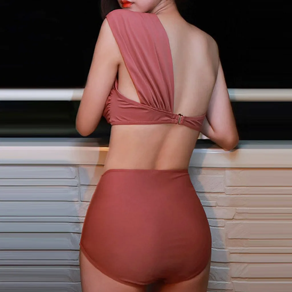 Купальник женский купальник бикини два предмета Одноцветный на плечах с бантом