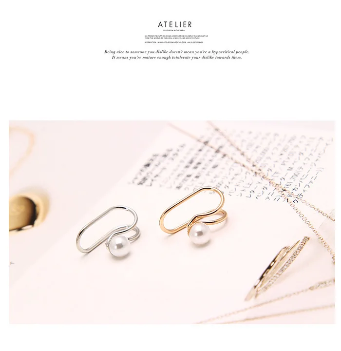 1 шт. хит продаж жемчужные стразы серьги-манжеты для женщин модные ювелирные