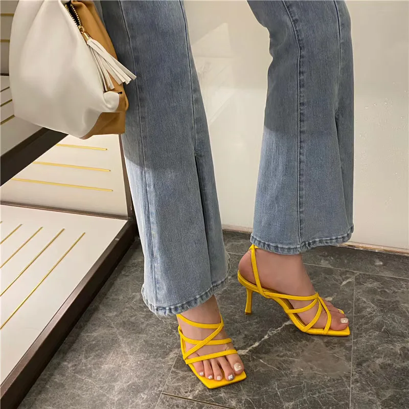 Сандалии женские с открытым носком классические туфли открытый носок узкие