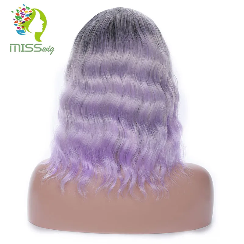 Miss wig короткие парики фиолетовые курчавые кучерявые для черных женщин