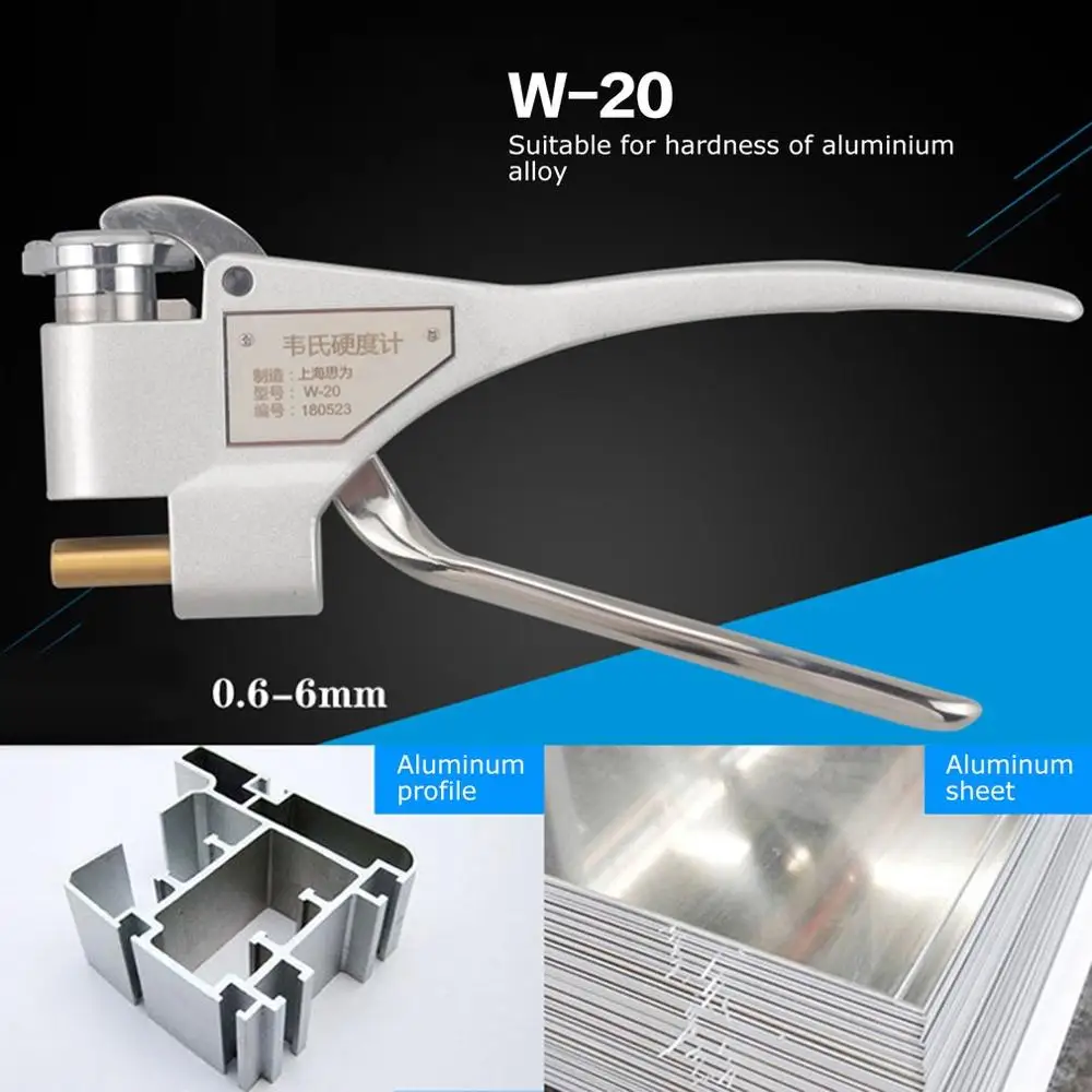

Portable Webster Durometer Hardness Tester W-20 for 0.6-6mm Aluminum Alloy 0-20HW Measuring Scope With Spare indenter