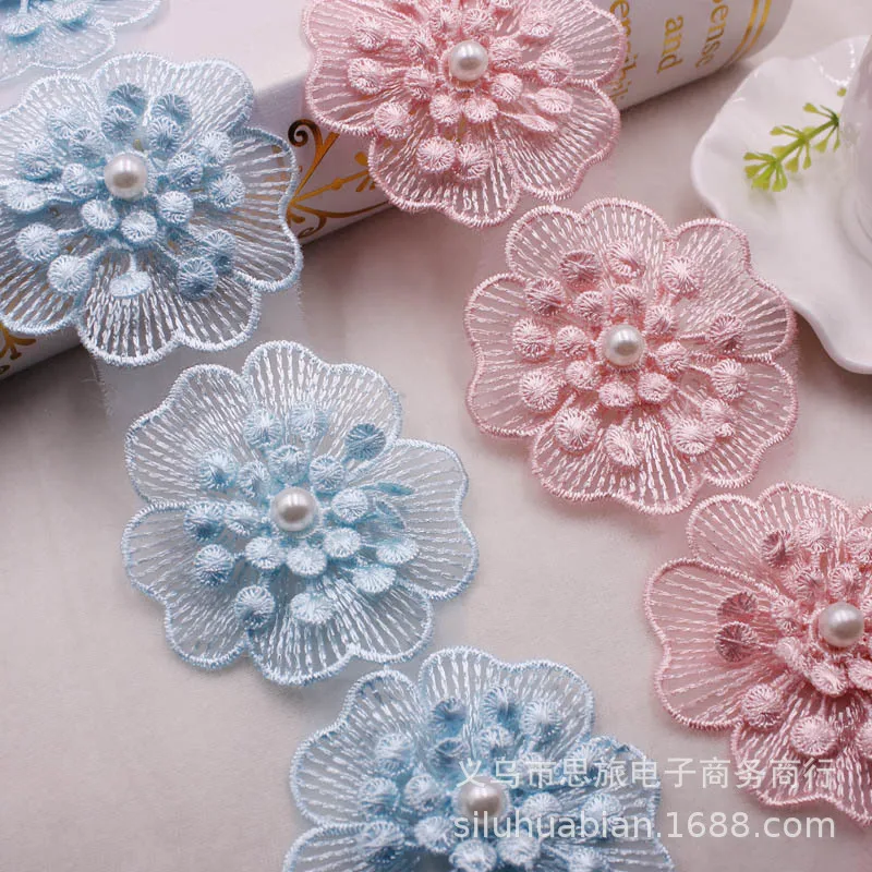 

1 yards Rose Flowers Beaded Hollow Embroidery Lace Ribbons for Diy Sewing Clothing Accessories Gift Packaging Material