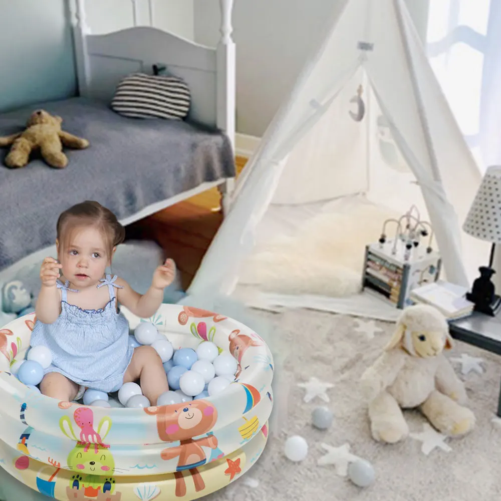 

1 PCs Baby Dinosaur Volcano Print Swimming Pool Inflatable Swim Pool Children Basin Bath Tub Summer Outdoor Indoor Round Cartoon