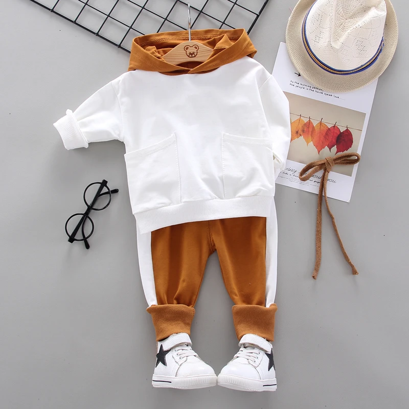 Детская Хлопковая одежда на весну и осень штаны с капюшоном мультяшным принтом