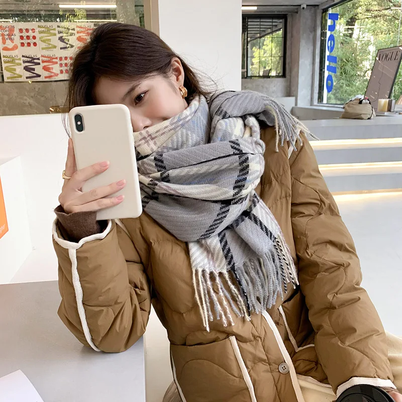 Новая женская длинная шаль из искусственной пашмины пончо Женское зимнее