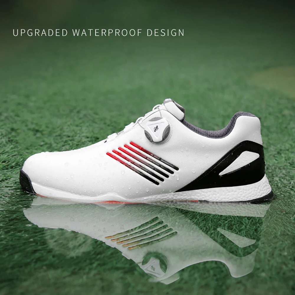 PGM Golf Shoes Men'S Comfortable Knob Buckle Waterproof Super Soft Microfiber Leather Fabric Sports Shoes Stud Anti-Slip XZ152