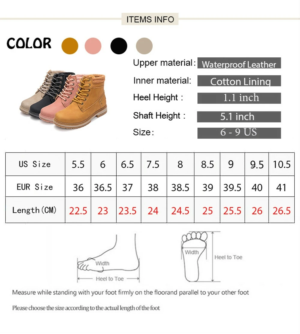 Женские кожаные ботильоны на шнуровке водонепроницаемые зимние армейские