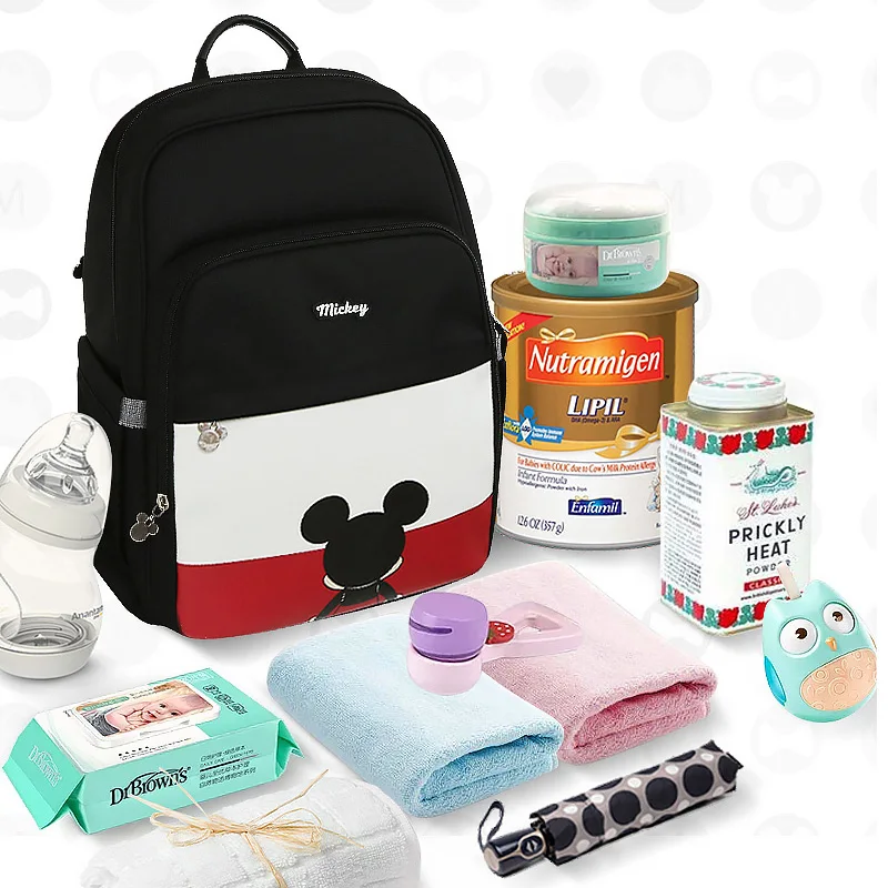 Disney из искусственной кожи Детская сумка Органайзер Tote USB Пеленки сумки мама