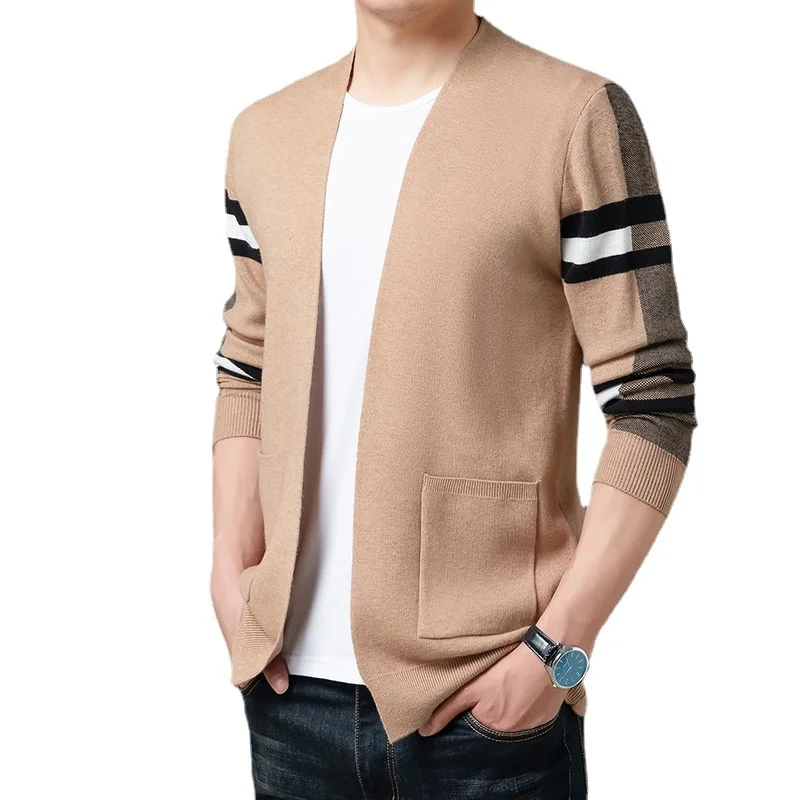 

Spring and autumn knitted cardigan men's fashion Korean Trend sweater coat personality sweater long sleeve shawl sweater