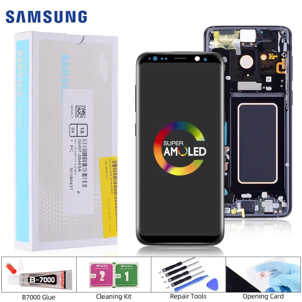 AMOLED Дисплей для SAMSUNG Galaxy S9+ Plus LCD в сборе с тачскрином на рамке Оригинал черный