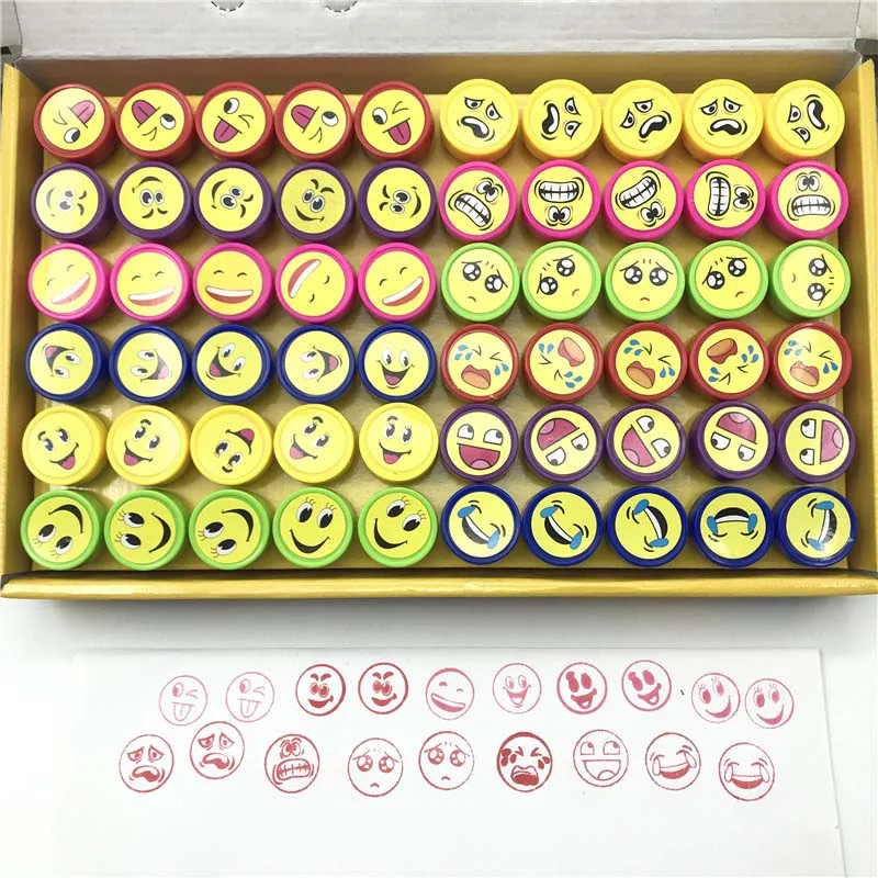 60 шт. Детские игрушки марки мультфильм смайлик дети печать для скрапбукинга Stamper