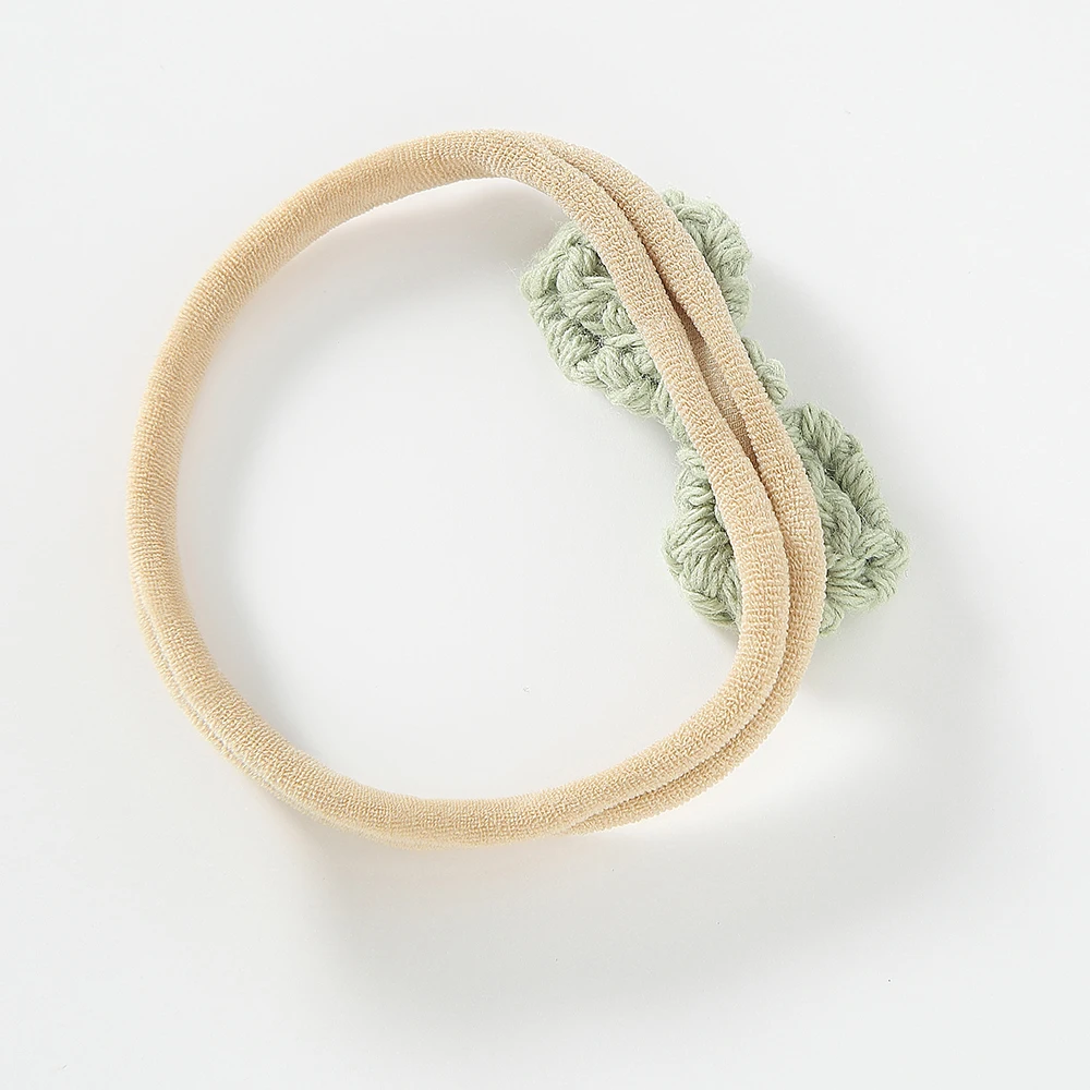 Diadema con Orejas de conejo para beb&eacute;, lazo de lana, flor, cinta el&aacute;stica, diademas para ni&ntilde;a, turbante para ni&ntilde;o, conjunto de accesorios para el cabello-1