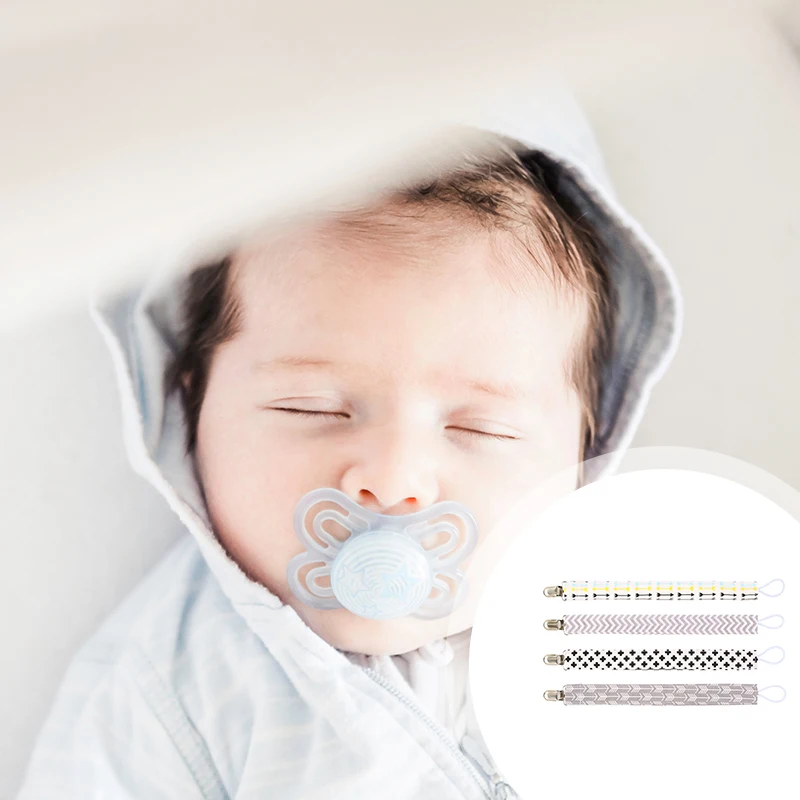 

4pcs Baby Feeding Pacifier Clips Chain Baby Holder Pacifier Soother Clips Leash Belt Nipple Holder Infant Soother Pacifier Clip