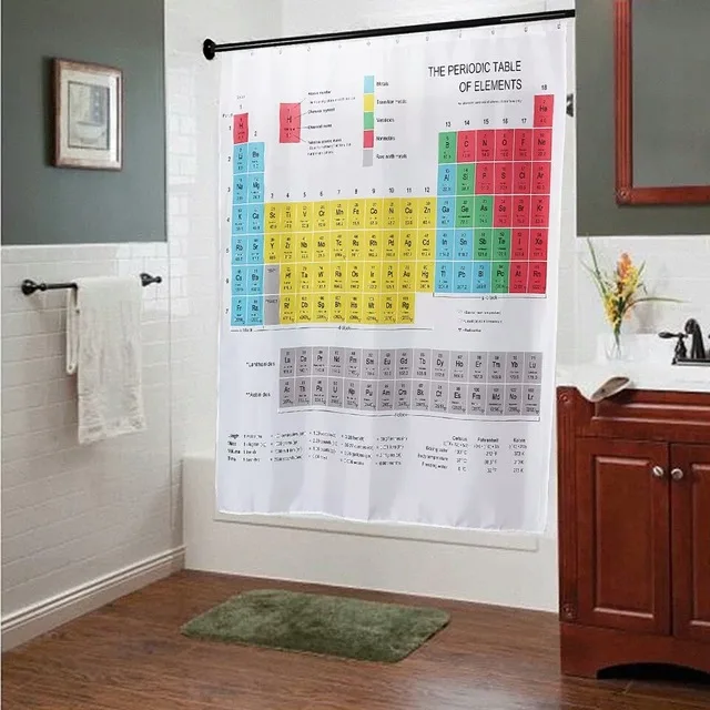 

Hot Sale Periodic Table of Elements Shower Curtain Chemical Form Digital Printing Waterproof Shower Curtain Bathroom Products