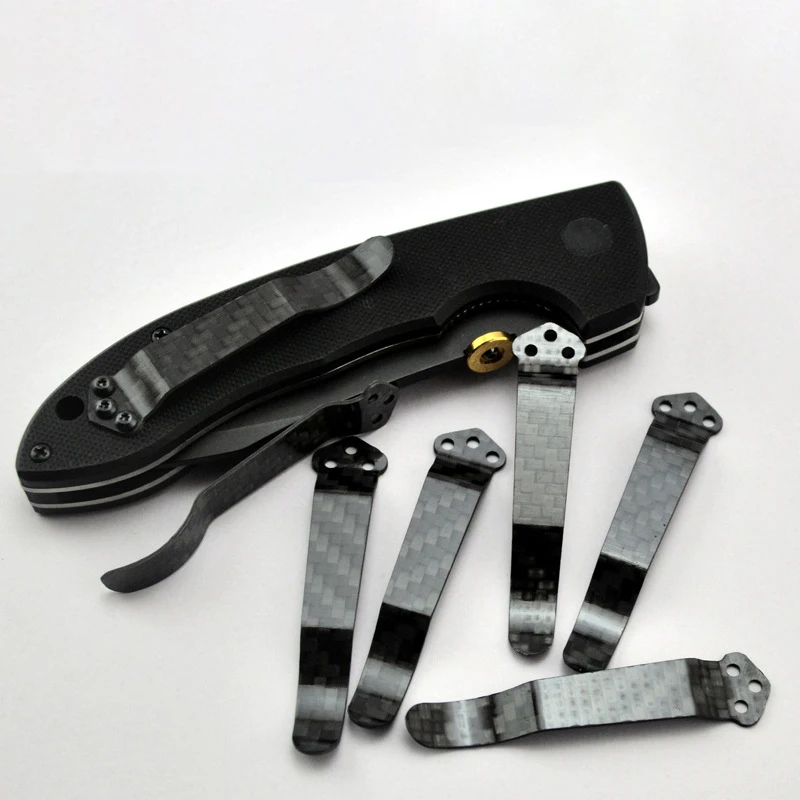

Top Quality Carbon Fibre Pocket Folding Knife Back Clip For Benchmade 710 Emerson CQC Spider C81 C11 C10 ZT 0620 Knife DIY Waist