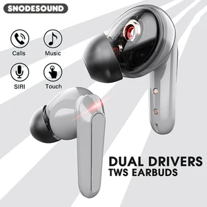 true wireless bluetooth headphone dual drivers in ear gaming earphone with microphone tws earbuds for xiaomi iphone phones f100 free global shipping