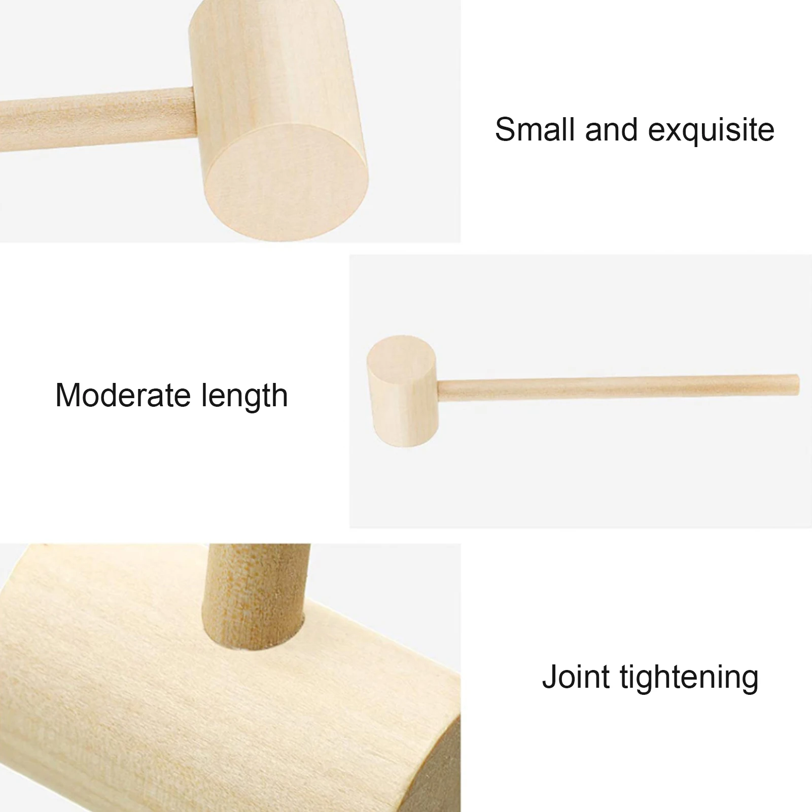 

10Pcs Creative Lightweight Practical Multipurpose Mini Cake Mallets Wooden Hammers Crab Hammers for Home Party Restaurant