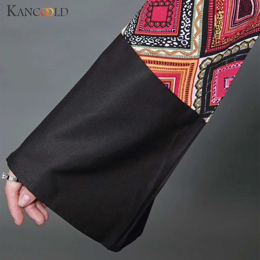 KANCOOLD мусульманское платье с принтом абайя кардиган длинное кимоно одежда для