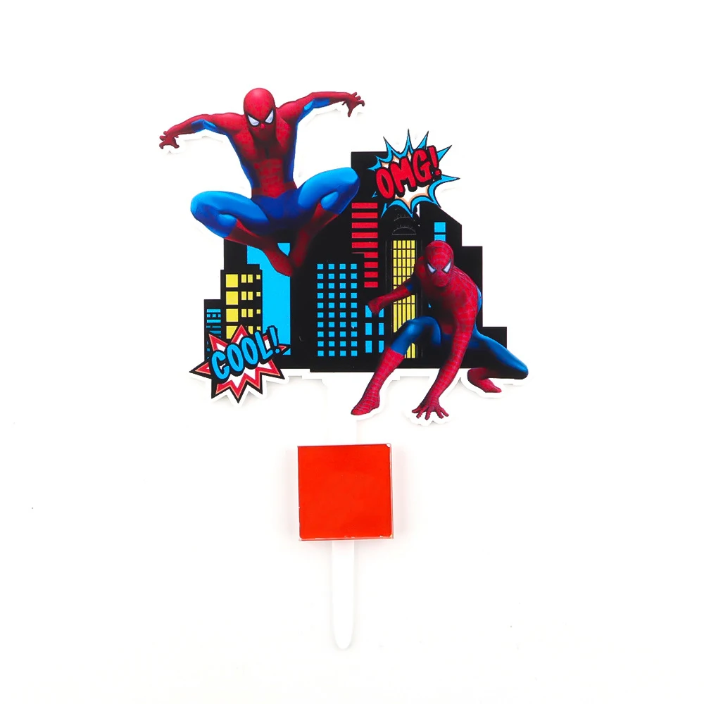 Супергерои Мстители акриловые топперы для торта флаг декор дня рождения тройные