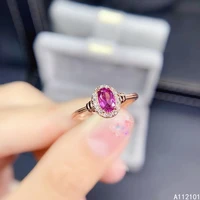 kjjeaxcmy fine jewelry s925 sterling silver inlaid natural garnet new girl elegant ring support test chinese style hot selling