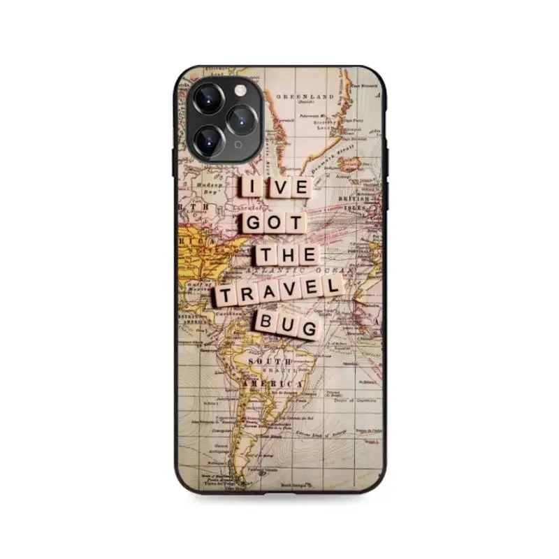 

FHNBLJ World Map Travel Soft Phone Case Capa For iPhone SE2 11 Pro XS MAX XS XR 8 7 6 Plus 5 5S SE Case
