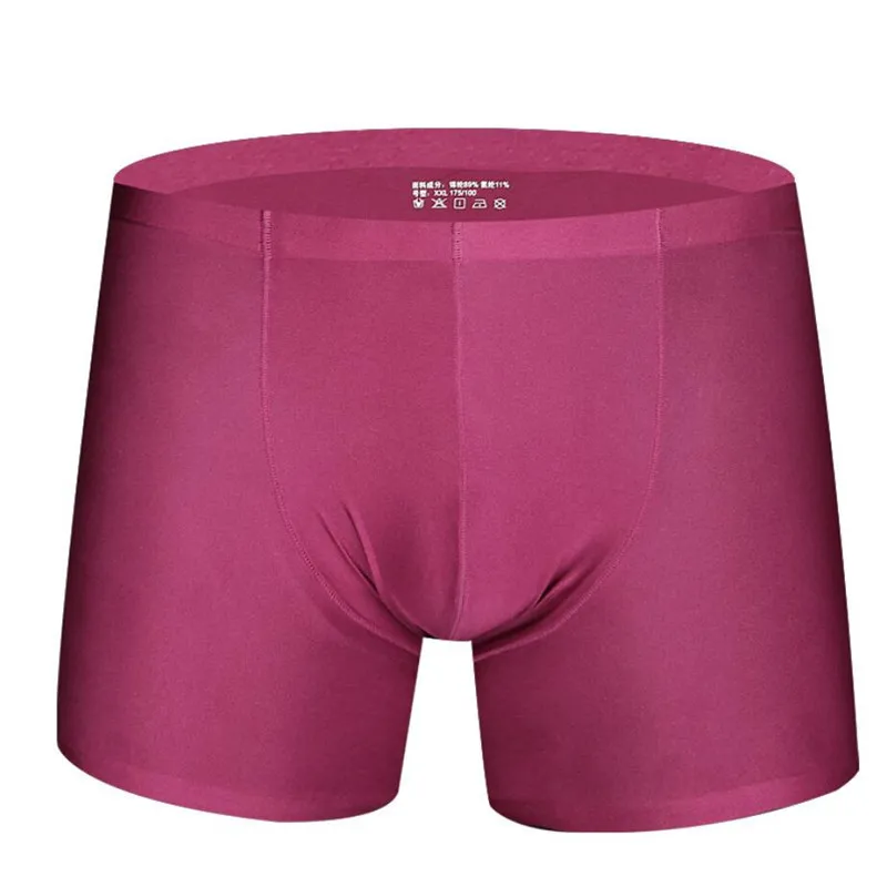 Purple Boxer Хит, мужские шелковые Дышащие Боксеры, мужские повседневные Мягкие спортивные боксеры, модное нижнее белье для мужчин, 9 цветов размера плюс XL-3XL - Цвет: Purple Boxer