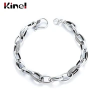 kinel s925 silver bracelet jewelry personality female creative fashion european diy bracelet accessories tide brand retro