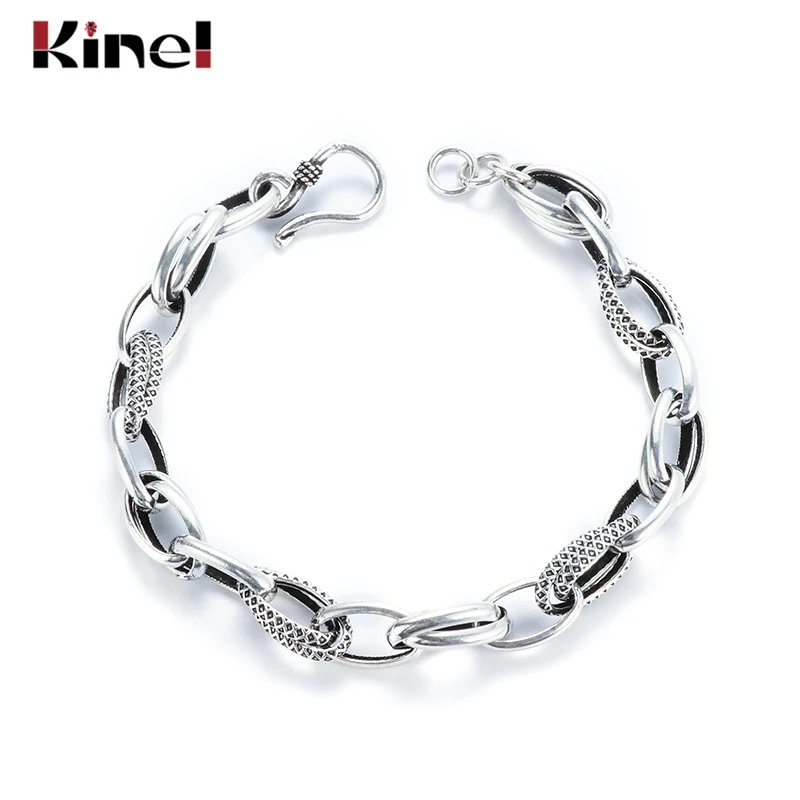 Kinel S925 silver bracelet jewelry Personality Female Creative Fashion European DIY Bracelet Accessories Tide brand Retro | Украшения и