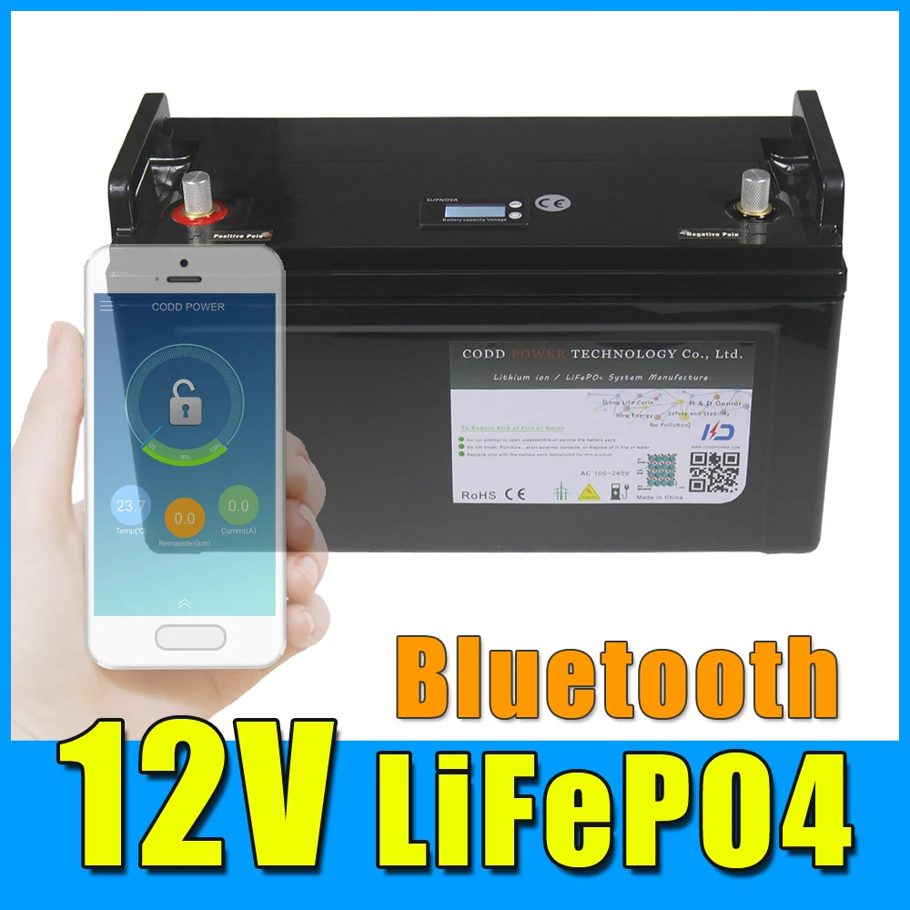 12 В 14 6 Ач LiFePO4 аккумулятор в Bluetooth BMS IP68 Водонепроницаемый для RV инвертор хранения
