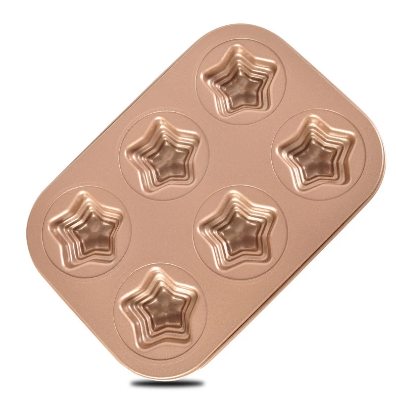 Новинка 2019 форма для выпечки антипригарная 6 стаканов пятиугольная в форме