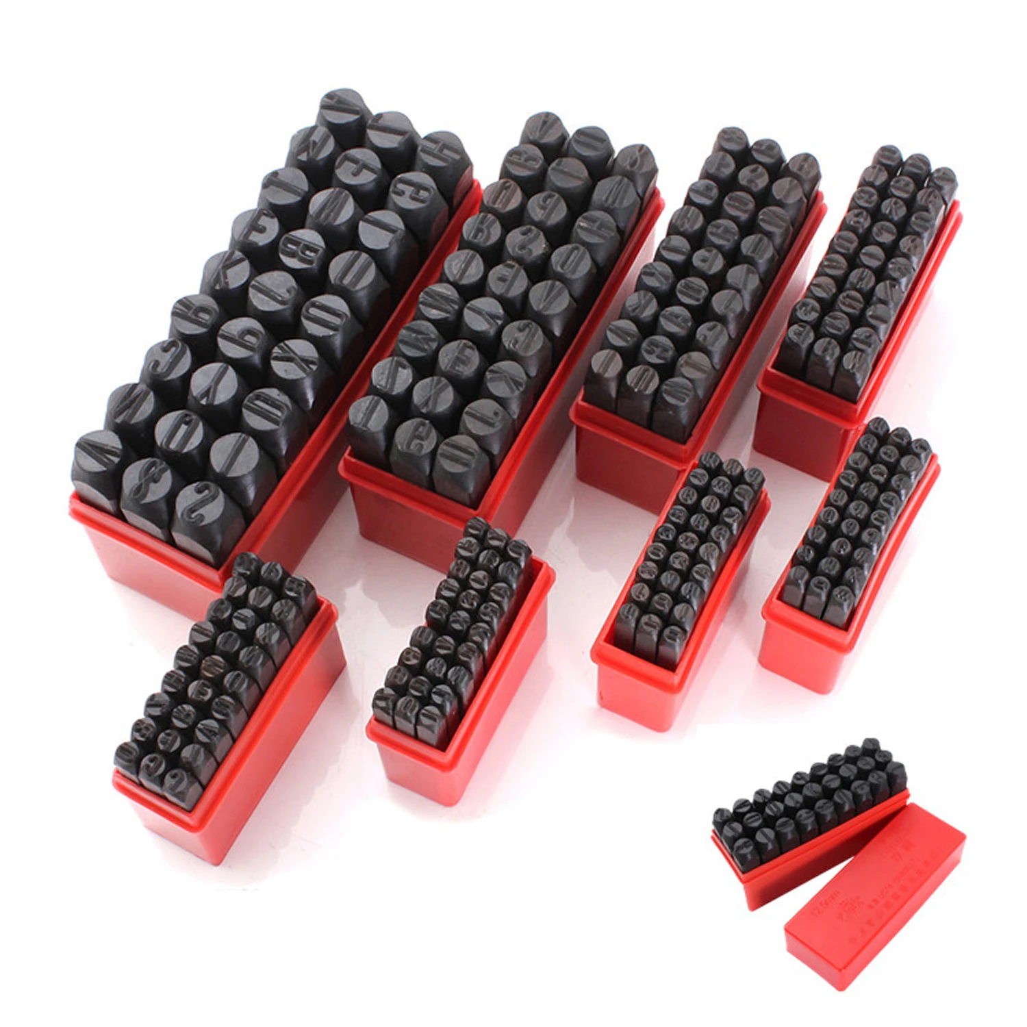 

Марки буквы алфавита комплект удар Сталь металлический кейс для инструментов для рукоделия, Лидер продаж