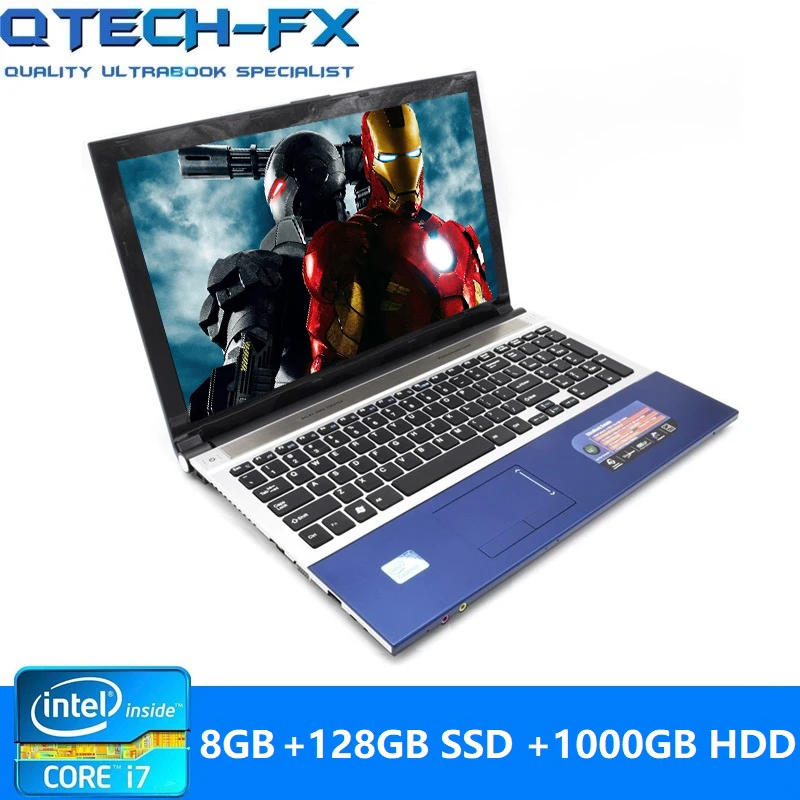 15," Core i7 игровой ноутбук 8 ГБ ОЗУ SSD 128 ГБ/64 ГБ+ 750 Гб/1 ТБ жесткий диск процессор Intel металлический арабский AZERTY Испанский Русский Клавиатура - Цвет: Blac-128GSSD-1THDD