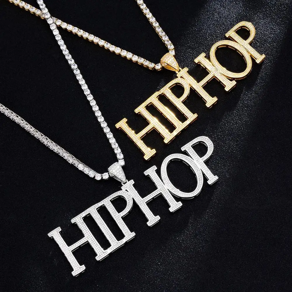 Хип хоп обычай имя пузырь кубического циркония Bling комбинация слов ледяной цепи