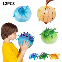 12pcs children water small animal toy tpr soft dinosaur toy childrens inflatable balloon ball toy squeeze ball