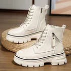 Женские ботинки, короткие ботинки на молнии с пряжкой, ботильоны, черная обувь на шнуровке, мотоциклетные ботинки, ботинки Martin, женские ботинки 2021