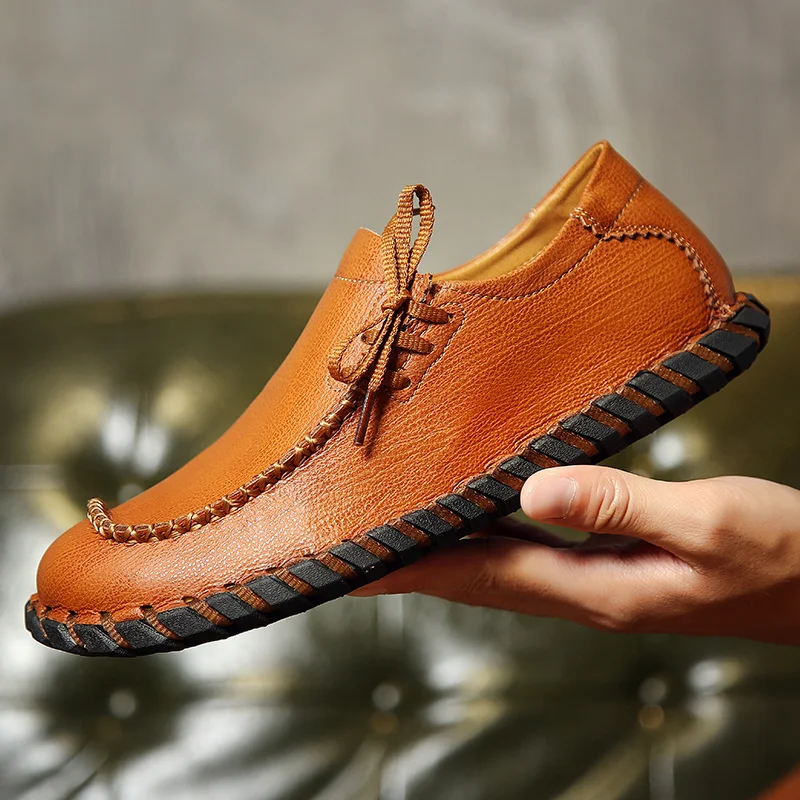 

Мужские кожаные топ-сайдеры, оригинальные Роскошные брендовые дизайнерские слипоны с ручным шитьем, мужские лоферы, повседневная обувь для...