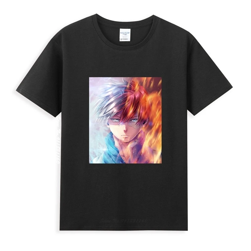 

Todoroki Anime T-Shirt Homme Summer Tops Short Sleeve Tee Shirt Pure Cotton Vogue Style Unisex