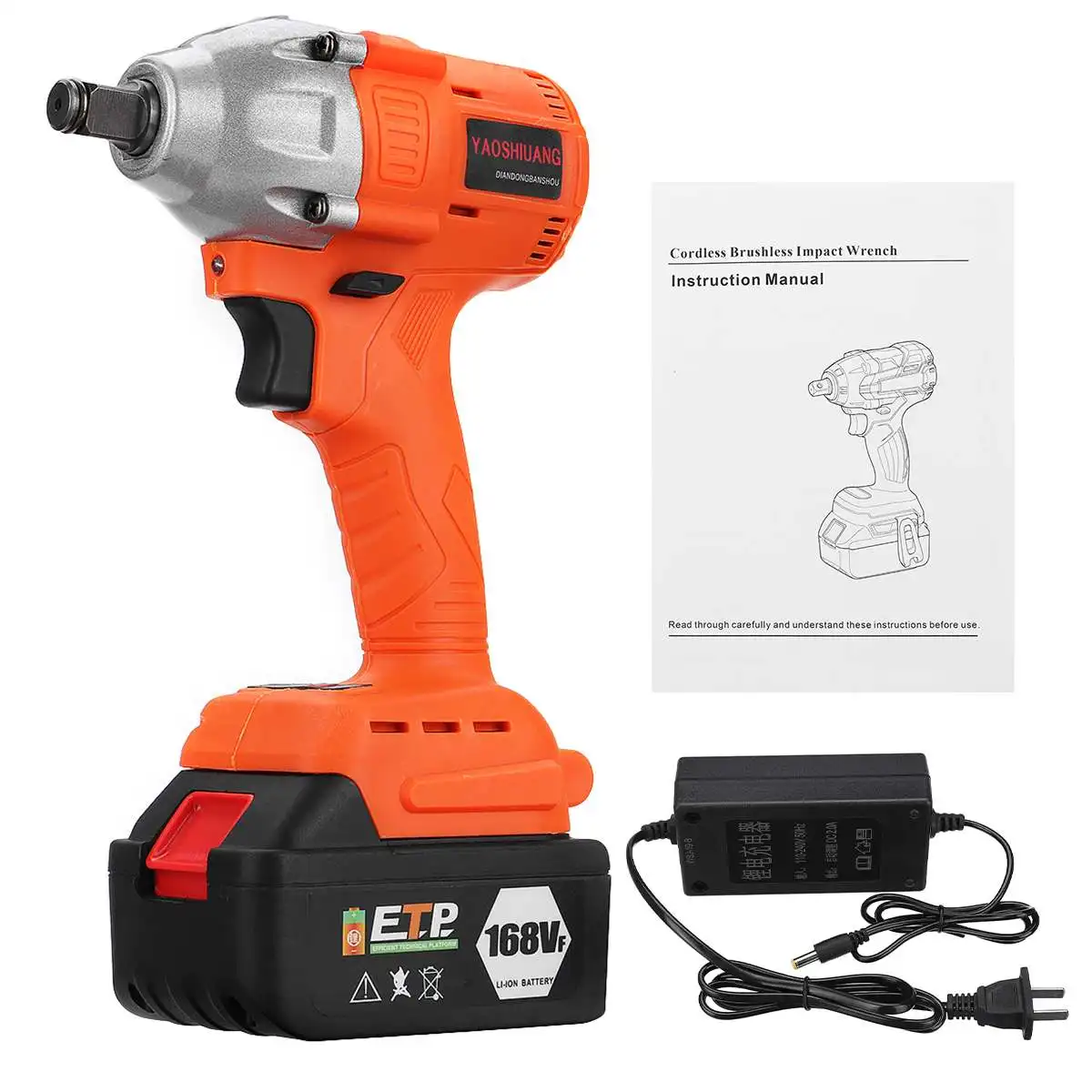 

21V Electric Brushless Impact Wrench 630N.m Electric Impact Wrench 1/2 Socket Power DIY Tools with 16800mAh Battery